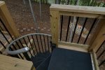 Spiral Stairs leading to Lower Patio Hot Tub Area